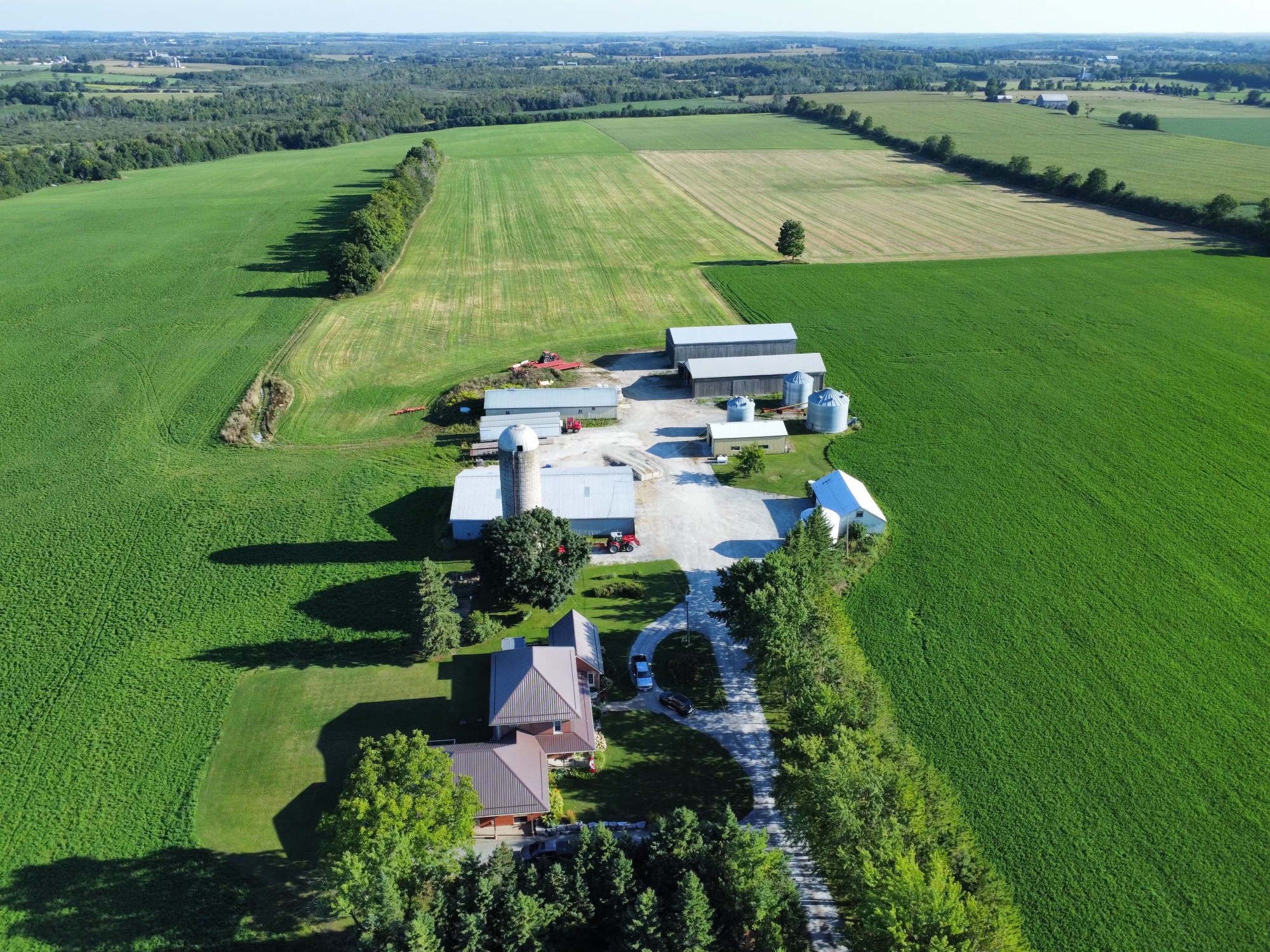 Aerial view of the HAY 365 farm and surrounding fields